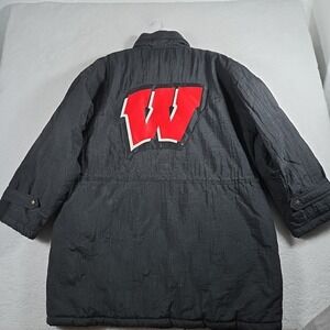 Vintage Wisconsin Badgers football sideline jacket Large Parka coat Puma